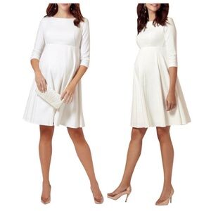 Tiffany Rose Women’s Sienna Ponte Roma Maternity Elegant White Dress Sz 5